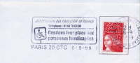 1999--PARIS 20 CTC--Association Des Paralysés De France" Rendons Leur Place Aux Personnes Handicapées"--tp Marianne Luqu - Handicap