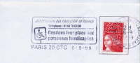 1999--PARIS 20 CTC--Association Des Paralysés De France" Rendons Leur Place Aux Personnes Handicapées"--tp Marianne Luqu - Behinderungen