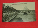 London -  The Thames Embankment, Showing The Naval Volunteer Ship H. M. S. " Buzzard "  - ( 2 Scans ) - River Thames