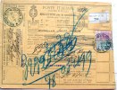 Bulletin D'expédition Colis Postal 1926 Milano Pour Paris - Postal Parcels