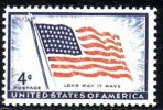 1957 USA 48 Star U.S. Flag Stamp Sc#1094 History - Nuevos