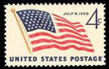 1959 USA 49 Star U.S. Flag Stamp Sc#1132 History - Nuevos