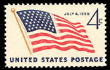 1959 USA 49 Star U.S. Flag Stamp Sc#1132 History - Neufs