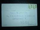 LETTRE POUR ETRANGER TYPE MARIANNE DE GANDON 5 F PAIRE OBL. MECANIQUE 14-IX-46 BRIVE LA GAIde (19 CORREZE) - 1945-54 Marianne De Gandon