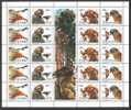 Jugoslawien – Yugoslavia 1994 Protected Animals – Birds Of Prey Sheet Of 20 Stamps + 5 Labels (5 Sets), 2 X; Mi.2647-50 - Blocchi & Foglietti