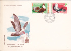 Servers: Pigeons ,castaniu De Craiova Si Jucator De Timisoara. FIRST DAY COVER .15.04.1981 Bucharest ROMANIA - Pigeons & Columbiformes