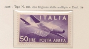 ITALY - ITALIA - 1958 POSTA AEREA Serie Ordinaria - 2 Stamps  - 2 FILIGRANAS  - Yvert # A142 - Sasone 154-154/l -  MNH** - Luchtpost