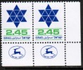 ISRAEL    Scott #  586**  VF MINT NH Tab Pair - Neufs (avec Tabs)