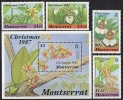 MONTSERRAT 1987 - Noël 87, Fleurs, Orchidées - Série 4v + BF  // NEUFS - MNH - Montserrat