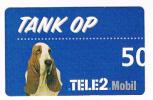 DANIMARCA (DENMARK)  - TELE2 MOBIL (GSM RECHARGE) - TANK OP DOG (TRIAL CARD CODE 00 EXP. 00 NUMBER 00) - USED - RIF.4016 - Chiens