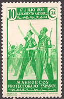 SPANISH MOROCCO..1937..Michel # 156...MLH. - Marruecos Español