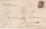 Cover GB 1860 Six Pence Via France  PD To Wurtemberg Germany /55 - Storia Postale