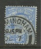 GB 1902 - 1911 KEV11 2 1/2d BLUE USED STAMP WMK 49 (H83 ) - Oblitérés