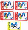 CILE (CHILE) -  MOVISTAR   (RECHARGE GSM) -  LOT OF 5 DIFFERENT             - USED  -  RIF. 436 - Chile