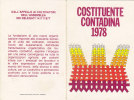 T20- Tessera Costituente Contadina 1978 - Other & Unclassified