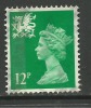 WALES GB 1986 12p BRIGHT EMERALD USED MACHIN STAMP SG W36.(H103 ) - Pays De Galles