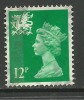 WALES GB 1986 12p BRIGHT EMERALD USED MACHIN STAMP SG W36.(H103 ) - Gales
