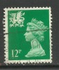 WALES GB 1986 12p BRIGHT EMERALD USED MACHIN STAMP SG W36.(H105) - Wales