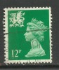 WALES GB 1986 12p BRIGHT EMERALD USED MACHIN STAMP SG W36.(H105) - Gales