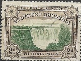 SOUTHERN RHODESIA 1932 Victoria Falls - 2d. Green And Brown FU - Zuid-Rhodesië (...-1964)