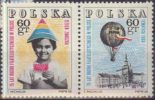 POLAND 1968 75TH ANNIV POLISH PHILATELIC FEDERATION TYPE 1 CHILD LFT NHM Childhood Youth Children Hot Air Balloon Flight - Neufs