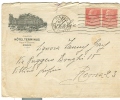 HOTEL TERMINUS - PARIS - SU BUSTA VIAGGIATA  1928 PER ITALIA - TIMBRO ARRIVO  ROMA  TARGHETTA - Covers & Documents