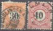 1900 Freimarken Schwarze Ziffer Im Kreis Mi 61-2 / Sc 64-5 / Y&T 53-4 Gestempelt/oblitere/used - Used