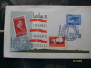 Turkye 18.11.1957  Istanbul Filatelik II.Sergisi Annullo Speciale BUSTA + Chiudilettera + Francobollo Sovrastampato - Storia Postale