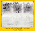 Lombardo Veneto-0045L - Striscia Di Tre Esemplari - Sassone N.2c Obliterata A Toscolano - Lombardy-Venetia