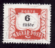 HONGRIE  1958  -  Taxe 6f Dentelé 14.5    - Oblitéré - Port Dû (Taxe)