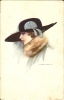 Th - Illustrateur NANNI - Portrait D'une Femme Au Chapeau Noir - Nanni