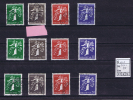 Switserland: 1939 3 X Language Set, Michel 344-355, 10c German Has Short Perfo At Bottom - Gebraucht