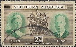 SOUTHERN RHODESIA 1950 Diamond Jubilee Of S. Rhodesia - 2d Queen Victoria, Arms And King George VI FU - Rodesia Del Sur (...-1964)