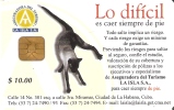 Nº 022 TARJETA DE CUBA DE UN GATO (CAT) ASEGURADORA LA ISLA - Cuba