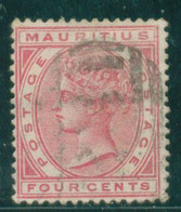 Maurice (Mauritius)  Vicotoria  4 Cents In Rose - Mauricio (1968-...)