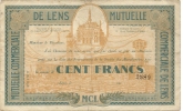 MUTUELLE DE LENS .100 FRANCS - Chambre De Commerce