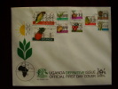 UGANDA 1975 Definitive Short Set To 2/-  FDC (9stamps) - Uganda (1962-...)