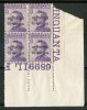 1919 Trento E Trieste 50c.di Corona Quartina Con N° Di Tavola** - Trentino & Triest