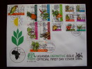 UGANDA 1975 Definitive FULL Set To 40/-  FDC (14 Stamps) - Ouganda (1962-...)