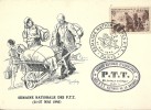 CARTE MAXIMUM YT 737 SEMAINE NATIONALE DES PTT CAD 27.5.1945 PARIS SIGNEE DE L ARTISTE RAOUL SERRES TB - 1940-1949