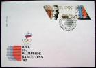 1992 SLOVENIA FDC OLYMPIC GAMES IN BARCELONA LEON STUKELJ - Sommer 1992: Barcelone