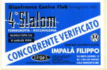 Adesivo Stiker Etiqueta VERIFICATO SLALOM TORREGROTTA - Rallye (Rally) Plates
