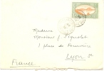 LBON6 - GUADELOUPE - LETTRE POINTE A PITRE / LYON  ??/??/1935 ENVELOPPE "Cie Gle TRANSATLANTIQUE - LINEA FRANCESA" - Lettres & Documents