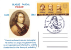 FRANCE BLAISE PASCAL,FRENCH MATHEMATICIEN & PHILOSOPHER 2008 PC Oblit.concordante Romania.. - Physique