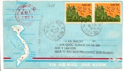 VIETNAM SUD FM N°1 (PAIRE) TÀD QUAN-BUU 1973 + CACHET KBC 3799=BINH DUONG - Guerra De Indochina/Vietnam