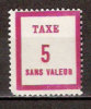 Timbre France Fictif Y&T N°FT5 **.2e Choix. Année 1949 à 1956. 5. Rose-lilas. Cote 1,00 € - Phantom