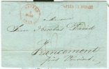Belgique - Précurseur De ANVERS Vers Francomont (Verviers) 05/03/1844, Voir Griffes - 1830-1849 (Onafhankelijk België)