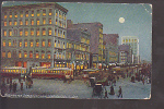 Washington Street (at Night) Indianapolis, Indiana 1909 - Street Cars - Indianapolis