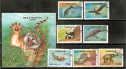 Tanzania 1994 Endangered Species Animal Wildlife Tiger Panda Marin Life Elephant Bird Sc 1187-94 7v+M/s Cancelled # 6316 - Eléphants