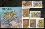 Tanzania 1994 Crabs Insect Reptiles Amphibians Sc 1295-1302 7v+M/s Cancelled # 6270 - Crustacés